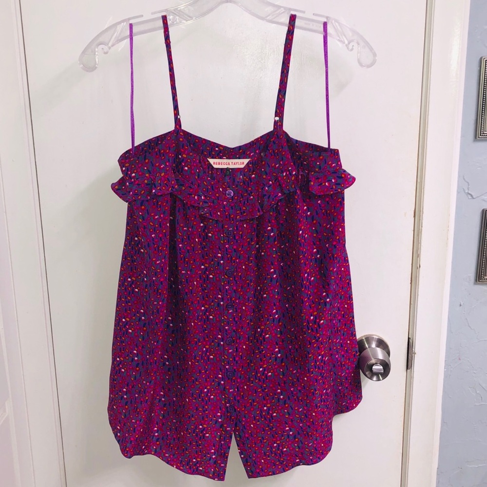 Rebecca Taylor Button-down Silk Tank Top